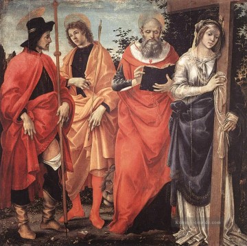  heilige - vier Heiligen Altars 1483 Christentum Filippino Lippi